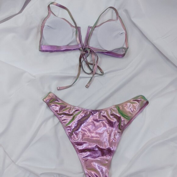 Metallic pink bikini - Picture 5 of 6